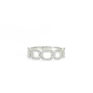 Bague empilable cubaine en or massif 14 carats et argent 925, avec diamant de laboratoire rond pavé, style minimaliste à maillons gourmette, bijoux d'anniversaire, fabrication artisanale - Product Image 5