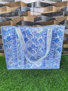 Handmade Floral Cotton Quilted Bohemian Fashion Two-<b>Strap</b> Open Closure Tote Bag for Women Travel <b>Shoulder</b> - Product Image 4