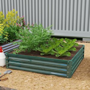 Galvanized 4x4 Steel <b>Frame</b> Raised Garden Bed Green for Vegetables Flowers <b>Plants</b> Herbs-Garden Buildings - Product Image 2