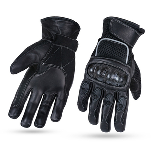 Gants d'équitation d'hiver en cuir noir, respirants, protecteurs, à doigts entiers, unisexes, pour le cyclisme et les voyages en plein air - Product Image 1