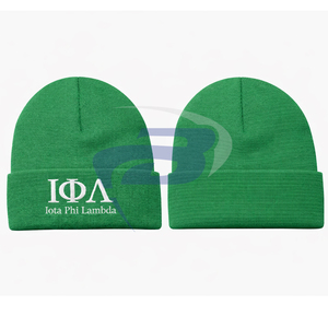 หมวกไหมพรมปักลาย 3 มิติ สีเขียวและสีขาว ของชมรมนักศึกษา Iota Phi Lambda IPL รุ่น Winter Beanie คุณภาพพรีเมียม - Product Image 3