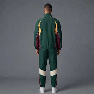 Wholesale price Manufacturers Nylon Jacket and Nylon <b>Pants</b> men's Tracksuit Windbreaker color block <b>baggy</b> fit man 2 piece set - Product Image 6