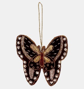 Décoration murale papillon Ramadan Zari avec perles – Décoration islamique artisanale pour la maison pour le Ramadan et l'Aïd | Motif Zari | Tissu Zari - Product Image 3