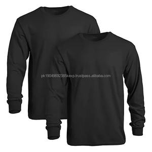 Camiseta de Manga Larga Lisa para Hombre, Diseño Sencillo, Venta al por Mayor, Ropa Masculina de Alta Calidad, Cuello Redondo - Product Image 3