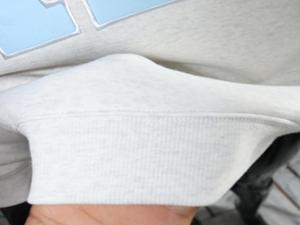 ADPI ASH GREY Neck Sweatshirt 100% Cotton <b>Navy</b> Blue Applique Embroidery wide neck Sweatshirt Finer Threads - Product Image 6