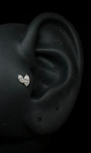 Floral Lab Grown Diamond <b>Stud</b> <b>Earring</b> In 14K Gold With Marquise Petal <b>Helix</b> Design - Product Image 6