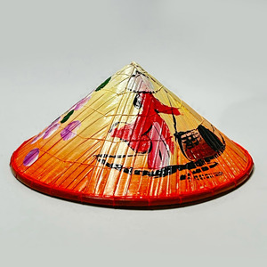 Chapeaux en feuilles faits à la main pour femmes, chapeau conique à fleurs peintes, accessoires pour activités de plein air - Product Image 4