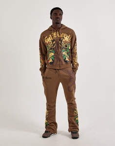 Sudadera con Capucha Estilo Acid Wash, 500gsm, Felpa Francesa, Efecto Desgastado, Forro de Tela Waffle para Hombre - Product Image 2