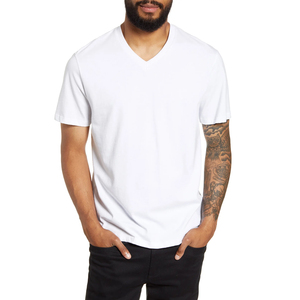 T-shirt décontracté pour homme, col rond, manches courtes, 100% coton, blanc uni, coupe classique, toile respirante, écologique - Product Image 6