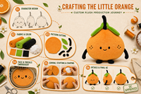 Op maat gemaakte pluche speelgoedfabrikant 10cm schattig oranje fruitpop OEM ODM voor groothandelsgeschenken en retail