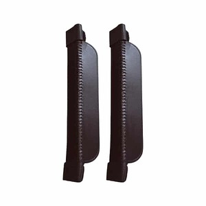 Bridelette en cuir noir et marron pour cheval, luxueuse, en cuir de première qualité pré-huileé, avec attaches auto-agrippantes. - Product Image 1