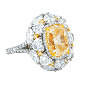 5 CT Fancy Yellow <b>Emerald</b> Cut Moissanite 925 <b>Silver</b> Prong Setting Engagement <b>Ring</b> for Women-Party Gift - Product Image 4