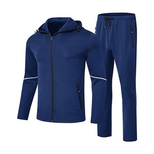 Ensemble de survêtements pour hommes 2 pièces avec veste à capuche zippée et pantalon de jogging pour l'entraînement et la gym - Product Image 1