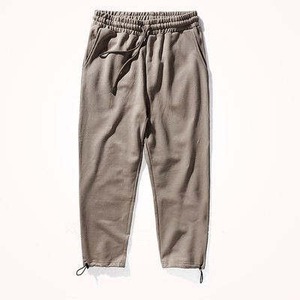 Men's Dark Blue Cotton Sweatpants Elastic Waist Drawstring Casual Joggers Side Pockets Breathable Midweight Autumn Wear - Product Image 4