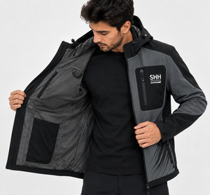 Custom Men <b>Hooded</b> Softshell Jacket Waterproof Windproof Outdoor Sports Full <b>Zip</b> Printed OEM Logo Wholesale Tactical Workwear - Product Image 5