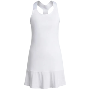 Women White Tennis Dress Polyester <b>Athletic</b> Sports Dress Sleeveless Training Match Wear Skirt Set Activewear Apparel - Product Image 1