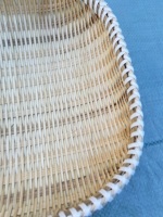 Ensemble de 5 plateaux en bambou tissé faits à la main, écologiques, légers, de qualité alimentaire, 23-35 cm carrés, pour la restauration, service de fruits, pain et aliments