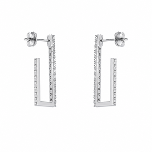 Boucles d'oreilles pendantes unisexes Starsgem en argent sterling 925 avec pierre précieuse moissanite classique taille brillant rond - Product Image 3