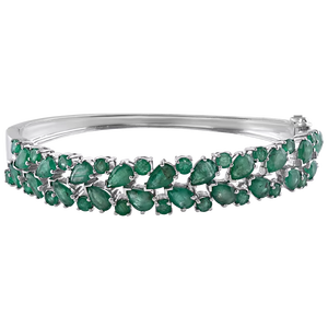 Emerald Bangle in 92.5 Sterling Silver KLSB-20001 - Product Image 1