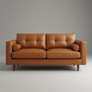 Canapé deux places en cuir de vachette de qualité supérieure, style moderne du milieu du siècle, capitonné, fabricant en gros du Vietnam pour meubles de salon à domicile - Product Image 2