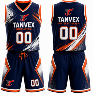 Uniforme de basketball pour homme sans manches à col en V, 100 % polyester, qualité supérieure, écologique, impression numérique personnalisée sur le devant pour équipe, séchage rapide - Product Image 3