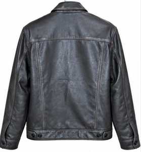 Chaqueta de Cuero Gris para Hombre ChampKing con Cierre de Botones - Product Image 3