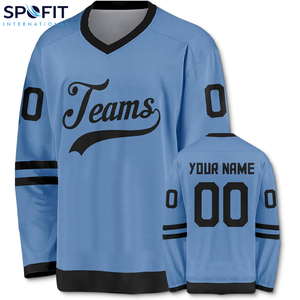 Maillot de hockey sur glace personnalisé en gros, broderie sur mesure, 100% polyester, pour équipe masculine, maillot de hockey sur glace pas cher pour garçons - Product Image 4