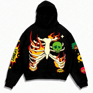 Sudadera con capucha y cremallera completa de algodón de 300 g/m² para hombre, personalizada con estampado en relieve y bordado, del fabricante - Product Image 1