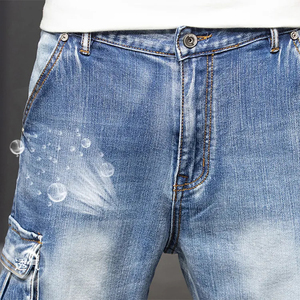 New Men's Fashion Stretch Causal Short <b>Jeans</b> Denim Shorts Black Denim Wear Men's Shorts Canvas Fabric High Street Denim Shorts - Product Image 3