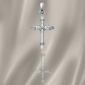 จี้ไม้กางเขนคลาสสิกยูนิเซ็กซ์ได้รับการออกแบบอย่างสวยงามเครื่องประดับเงินชุบทองเหลืองเพชรที่กำหนดเองสำหรับงานปาร์ตี้สวมใส่โลหะอัลลอย - Product Image 4
