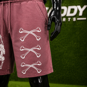 Shorts de survêtement graphiques pour hommes de haute qualité, style streetwear, imprimé squelette rose, en molleton de coton, coupe décontractée, hip-hop, pour la gym et la plage - Product Image 5