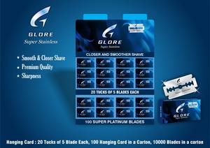 Cuchillas de afeitar de acero inoxidable de doble filo 10000 cuchillas por caja para cara y cuerpo 20 pliegues de 10 cuchillas 50 tarjetas colgantes - Product Image 2