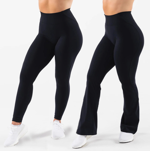 High Waist Seamless Knitted Full <b>Length</b> Women's Sport <b>Leggings</b> Black Stretch Yoga Pants - Product Image 5