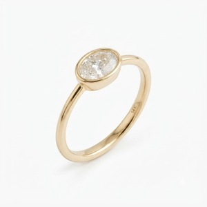 Bague de fiançailles, de mariage ou de promesse en diamant solitaire ovale de 7,7x5,7 mm, 1 carat, certifié IGI, qualité E, VVS, cultivé en laboratoire, collection Fine Jewelry VB-54SR7 - Product Image 1