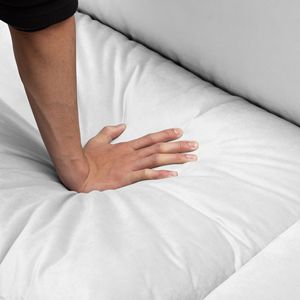 Divano Componibile Beige 117.7 con Pouf per Arredamento Soggiorno - Product Image 6