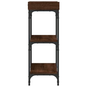 Table console en bois d'ingénierie et métal de couleur chêne brun moyen - Product Image 5