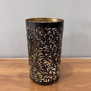 ตะเกียงเหล็กสีดำลายใบไม้สลักลาย งานแฮนด์เมด ตกแต่งบ้าน - Product Image 4