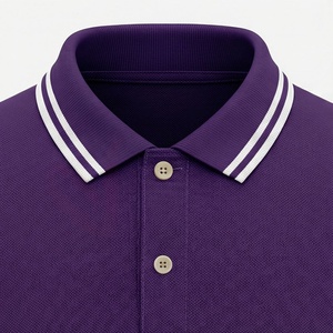 Polo à manches courtes pour homme, couleur unie, tissu Oxford tissé décontracté, coupe classique, design boutonné - Product Image 4