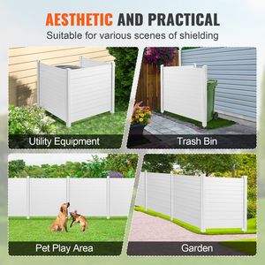 Outdoor 50\" W X 50\" H Horizontal Vinyl Privacy <b>Screen</b> for Air Conditioner Fence Pool Equipment Enclosure for Outdoor Privacy - Product Image 5