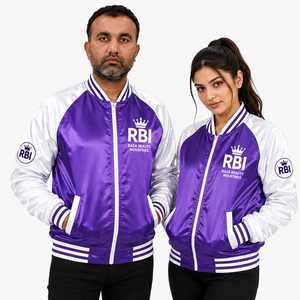 Vestes universitaires en satin, styles baseball et bomber, 100 % polyester, vêtements d'extérieur d'hiver - Product Image 1
