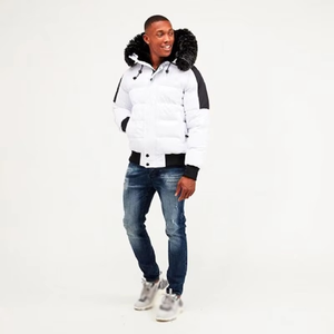 <b>Men's</b> Color Block Puffer Jacket With Fur Hood Windproof Winter <b>Coat</b> Top Trending High Quality <b>Men</b> Bubble Jackets - Product Image 5