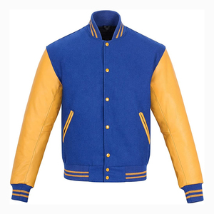 College Baseball jacket for men Wholesale Custom Cotton <b>Button</b> up Jackets for Winter Plus Size Custom Baseball Varsity Jackets - Product Image 1