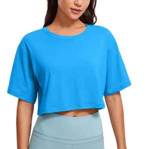 Custom Logo Wholesale Blank Short Crop <b>Top</b> Sleeve Wholesale Quick Dry Breathable Women Crop <b>Top</b> For Sale - Product Image 1