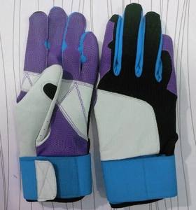 Gants de frappe de baseball professionnels colorés et élégants, 100 % cuir de vachette, paume personnalisable, fermeture auto-agrippante, durables - Product Image 1