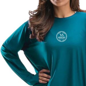 Camiseta Deportiva de Manga Larga para Mujer, Color Azul Océano, Transpirable, de Secado Rápido, Ligera, para Gimnasio, Fitness, Running y Entrenamiento - Product Image 5