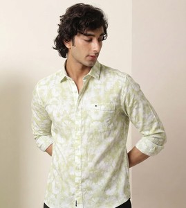 เสื้อเชิ้ตผู้ชายลายทาง แขนยาว ผ้าลินิน/คอตตอน ทรงลำลอง ปกคอพับ ระบายอากาศได้ดี เหมาะสำหรับใส่ในฤดูร้อน - Product Image 2