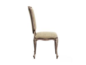 Chaise de salle à manger Denar en bois massif, style farmhouse, avec assise rembourrée, beige antique, pour salon, villa, hôtel - Product Image 2