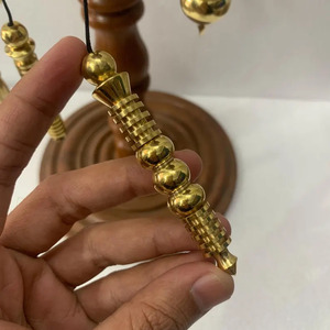 ลูกตุ้มดูว์ซิ่งทองเหลืองขัดเงาคุณภาพพรีเมียม MUNTAHA AGATE รุ่น Isis Tripple Chamber สำหรับเรกิและตกแต่งบ้าน ขายส่ง - Product Image 1
