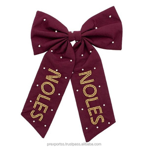 Custom Jumbo Team Spirit TIGERS Bow Large Grosgrain Ribbon Accesorio para el cabello Elástico Cola de caballo Titular para niños Satén Fiesta - Product Image 3