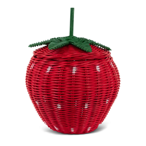 Panier de rangement pour jouets en rotin en forme de fraise, organisateur essentiel pour chambre d'enfant, boîte de rangement pratique pour fruits, vente en gros - Product Image 3